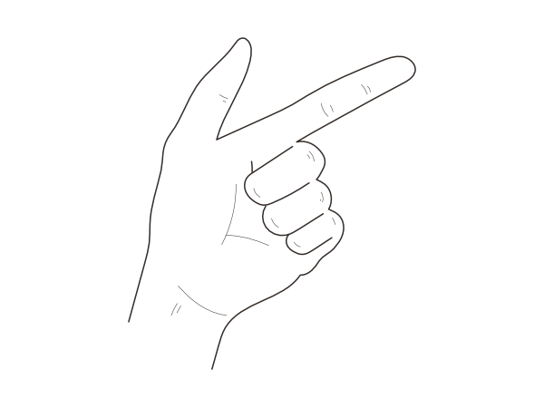 Pointing forward hand gesture